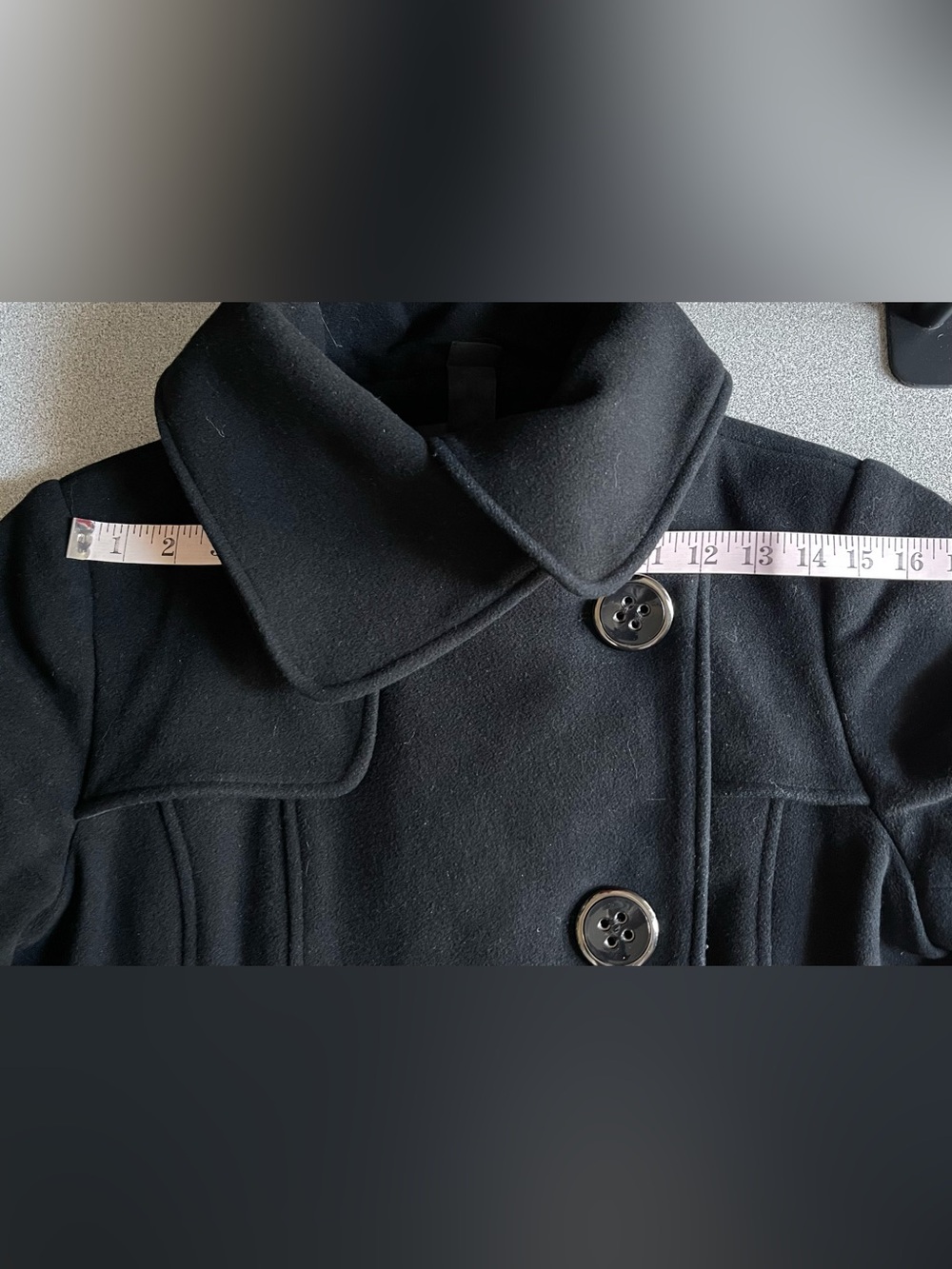 Mackage Black Button Wool Peacoat Size Large - Picture 9 of 16